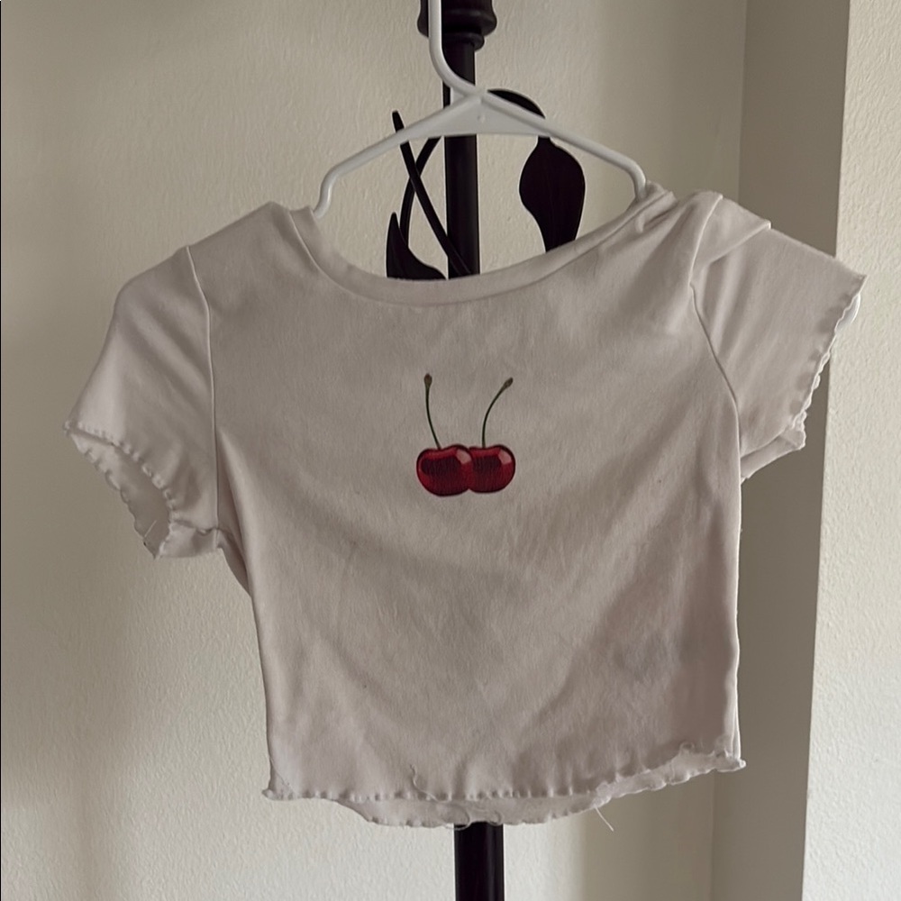 Garage Cherry Embroidered Crop Top